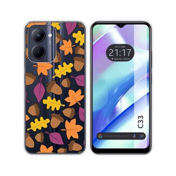 Funda Silicona Transparente Realme C33 Diseño Otoño Dibujos