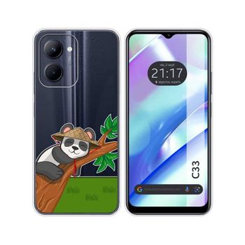 Funda Silicona Transparente Realme C33 Diseño Panda Dibujos