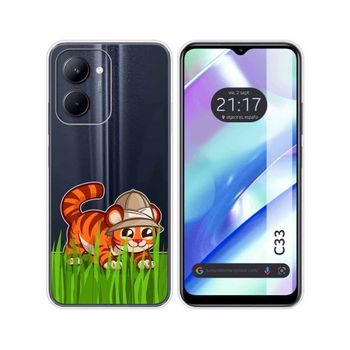 Funda Silicona Transparente Realme C33 Diseño Tigre Dibujos