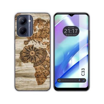 Funda Silicona Realme C33 Diseño Madera 07 Dibujos