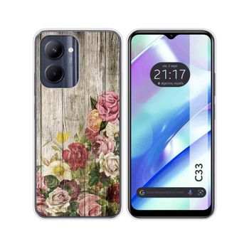 Funda Silicona Realme C33 Diseño Madera 08 Dibujos