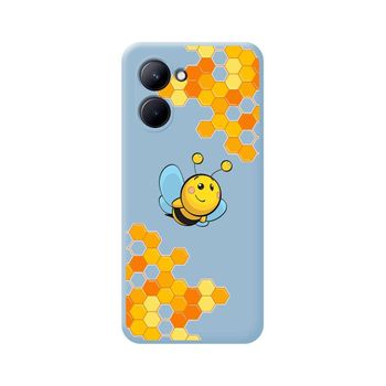 Funda Silicona Líquida Azul Realme C33 Diseño Abeja Dibujos