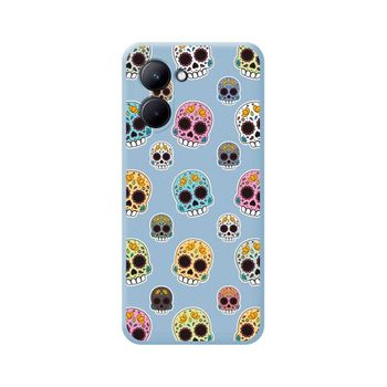 Funda Silicona Líquida Azul Realme C33 Diseño Catrina Dibujos