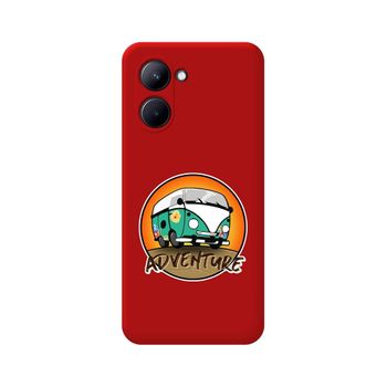 Funda Silicona Líquida Roja Realme C33 Diseño Adventure Dibujos