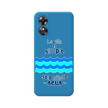 Funda Silicona Líquida Azul Oppo A17 Diseño Agua Dibujos