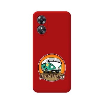 Funda Silicona Líquida Roja Oppo A17 Diseño Adventure Dibujos