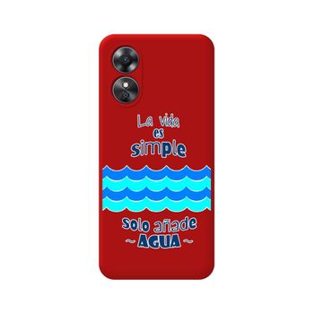 Funda Silicona Líquida Roja Oppo A17 Diseño Agua Dibujos