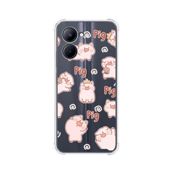 Funda Silicona Antigolpes Realme C33 Diseño Cerdos Dibujos