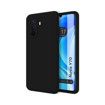 Funda Silicona Líquida Ultra Suave Huawei Nova Y70 Color Negra