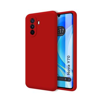 Funda Silicona Líquida Ultra Suave Huawei Nova Y70 Color Roja