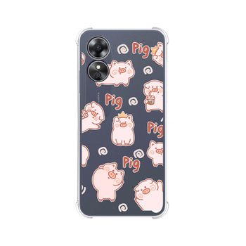 Funda Silicona Antigolpes Oppo A17 Diseño Cerdos Dibujos