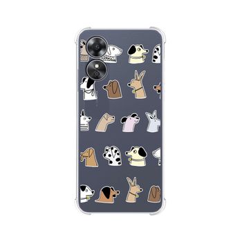 Funda Silicona Antigolpes Oppo A17 Diseño Perros Dibujos