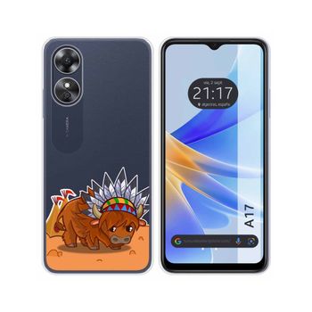 Funda Silicona Transparente Oppo A17 Diseño Bufalo Dibujos