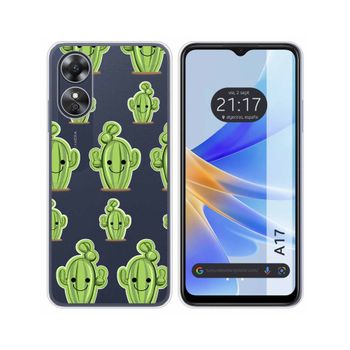 Funda Silicona Transparente Oppo A17 Diseño Cactus Dibujos