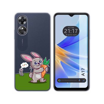 Funda Silicona Transparente Oppo A17 Diseño Conejo Dibujos