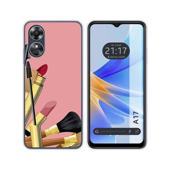 Funda Silicona Oppo A17 Diseño Brochas Dibujos