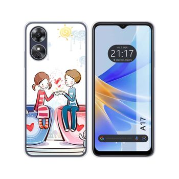 Funda Silicona Oppo A17 Diseño Café Dibujos