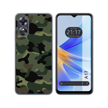 Funda Silicona Oppo A17 Diseño Camuflaje Dibujos