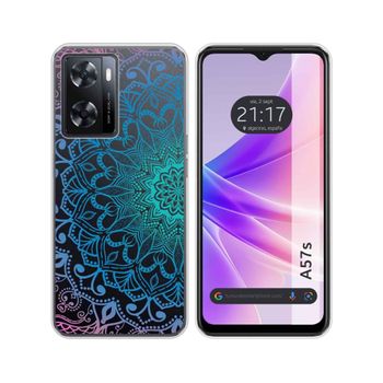 Funda Silicona Transparente Oppo A57s Diseño Mandala Dibujos