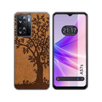 Funda Silicona Oppo A57s Diseño Cuero 03 Dibujos