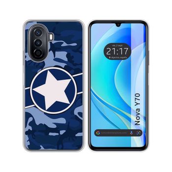 Funda Silicona Huawei Nova Y70 Diseño Camuflaje 03 Dibujos