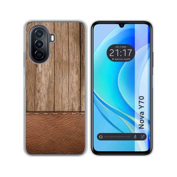 Funda Silicona Huawei Nova Y70 Diseño Madera 09 Dibujos