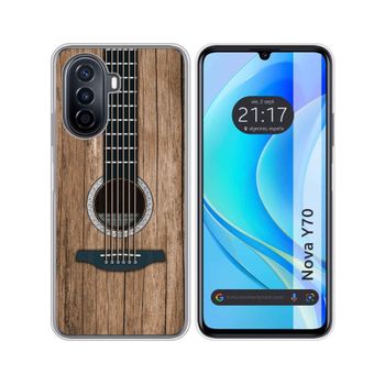 Funda Silicona Huawei Nova Y70 Diseño Madera 11 Dibujos