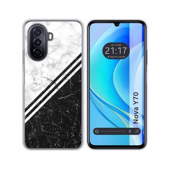 Funda Silicona Huawei Nova Y70 Diseño Mármol 01 Dibujos