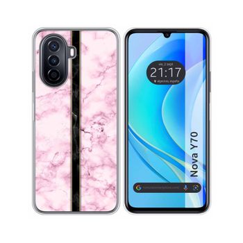 Funda Silicona Huawei Nova Y70 Diseño Mármol 04 Dibujos