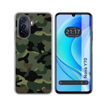 Funda Silicona Huawei Nova Y70 Diseño Camuflaje Dibujos