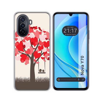 Funda Silicona Huawei Nova Y70 Diseño Pajaritos Dibujos