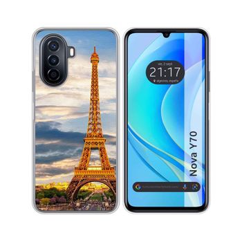 Funda Silicona Huawei Nova Y70 Diseño Paris Dibujos