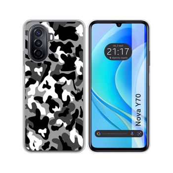 Funda Silicona Huawei Nova Y70 Diseño Snow Camuflaje Dibujos