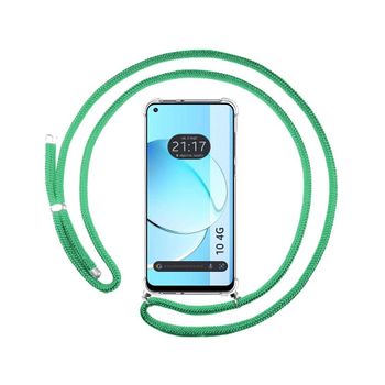 Funda Colgante Transparente Realme 10 4g Con Cordon Verde Agua