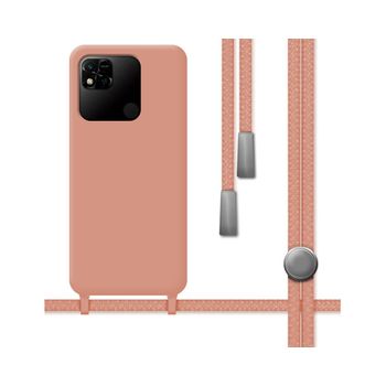 Funda Silicona Líquida Con Cordón Xiaomi Redmi 10a Color Rosa