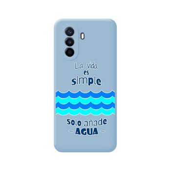 Funda Silicona Líquida Azul Huawei Nova Y70 Diseño Agua Dibujos