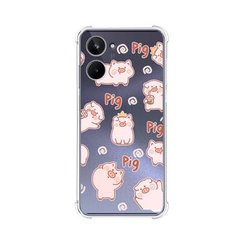 Funda Silicona Antigolpes Realme 10 4g Diseño Cerdos Dibujos