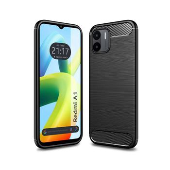 Funda Gel Tpu Tipo Carbon Negra Xiaomi Redmi A1