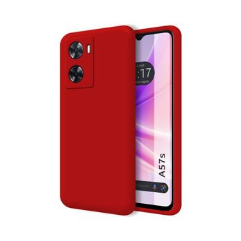 Funda Silicona Líquida Ultra Suave Oppo A57s Color Roja