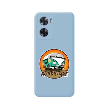 Funda Silicona Líquida Azul Oppo A57s Diseño Adventure Dibujos