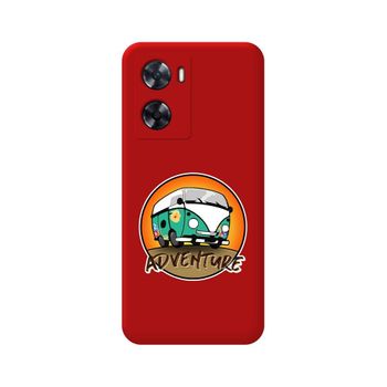 Funda Silicona Líquida Roja Oppo A57s Diseño Adventure Dibujos