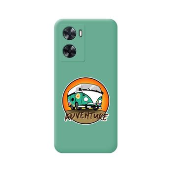 Funda Silicona Líquida Verde Oppo A57s Diseño Adventure Dibujos