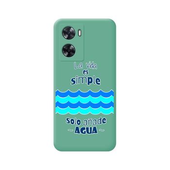 Funda Silicona Líquida Verde Oppo A57s Diseño Agua Dibujos