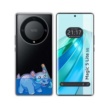 Funda Silicona Transparente Huawei Honor Magic 5 Lite 5g Diseño Hipo Dibujos