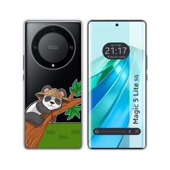 Funda Silicona Transparente Huawei Honor Magic 5 Lite 5g Diseño Panda Dibujos