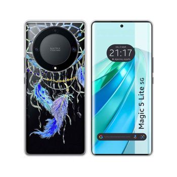 Funda Silicona Transparente Huawei Honor Magic 5 Lite 5g Diseño Plumas Dibujos