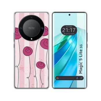 Funda Silicona Huawei Honor Magic 5 Lite 5g Diseño Flores Vintage Dibujos