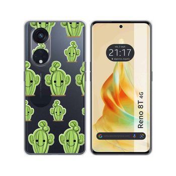 Funda Silicona Transparente Oppo Reno 8t 4g Diseño Cactus Dibujos