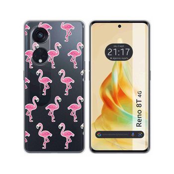 Funda Silicona Transparente Oppo Reno 8t 4g Diseño Flamenco Dibujos