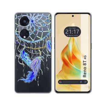 Funda Silicona Transparente Oppo Reno 8t 4g Diseño Plumas Dibujos